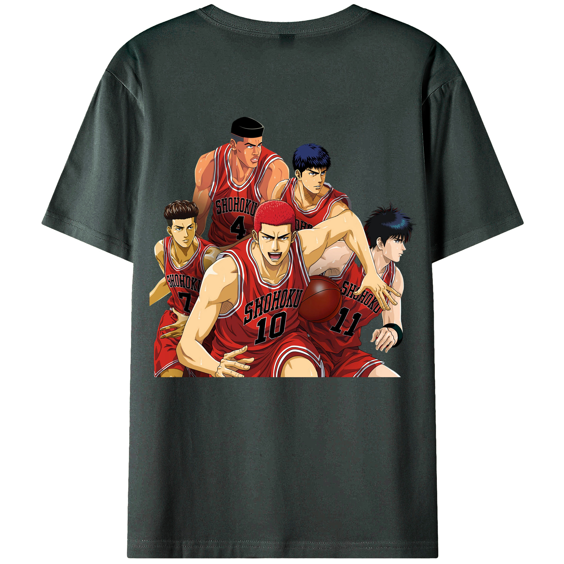 （画像用） SLAM DUNK／スラムダンク 綿100％ メンズ半袖Tシャツ（バックプリント） 通気性